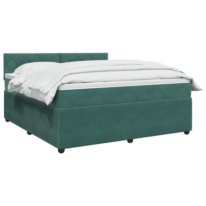 Boxmadras med topmadras Mørkegrøn 140 x 190 cm Fløjl