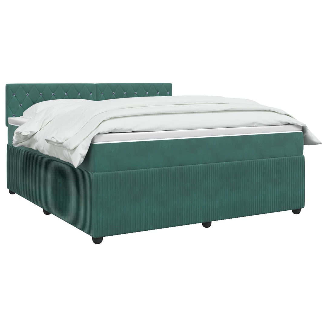 Boxmadras med topmadras Mørkegrøn 140 x 200 cm Fløjl
