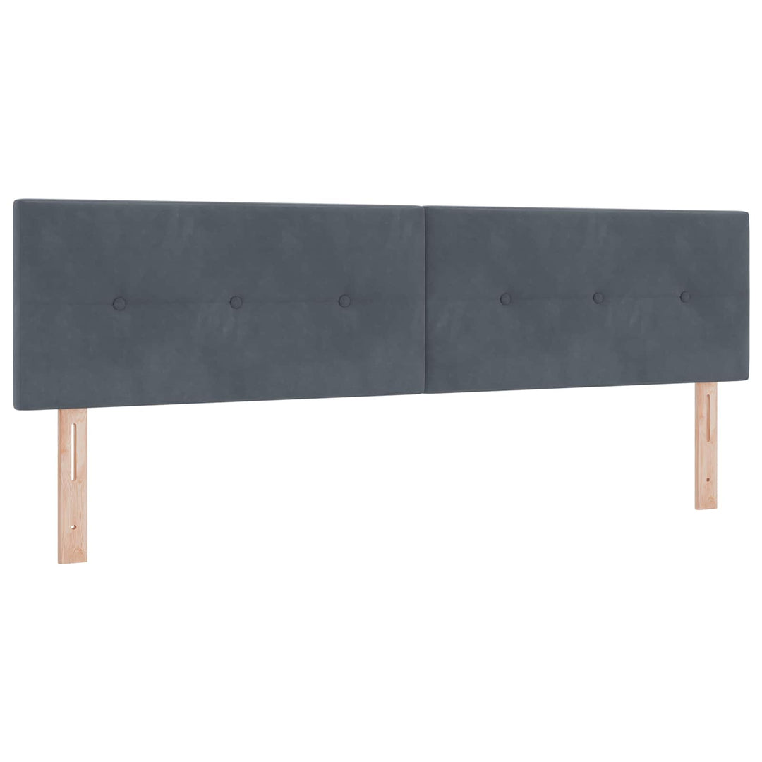 Boxmadras med topmadras Mørkegrå 180 x 200 cm Fløjl