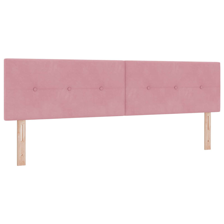Boxmadras med topmadras Lyserød 180 x 200 cm Fløjl