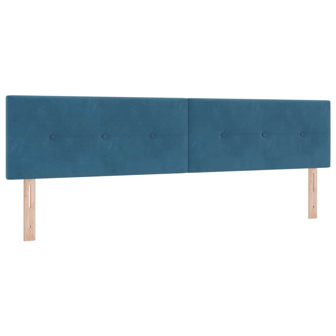Boxmadras med topmadras Mørk blå 200 x 200 cm Fløjl