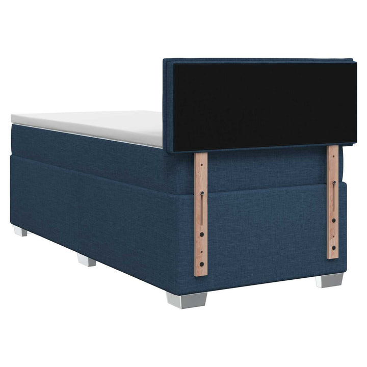 Box Spring Seng med Madras og LED Blå 100 x 200 cm Stof