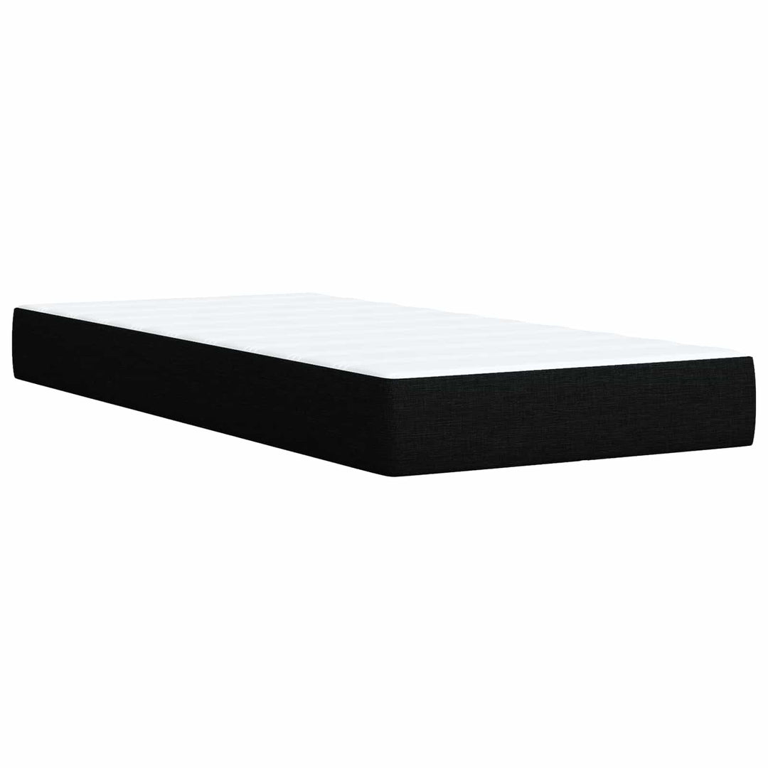 Box Spring Seng med Madras og LED Sort 100 x 200 cm Stof