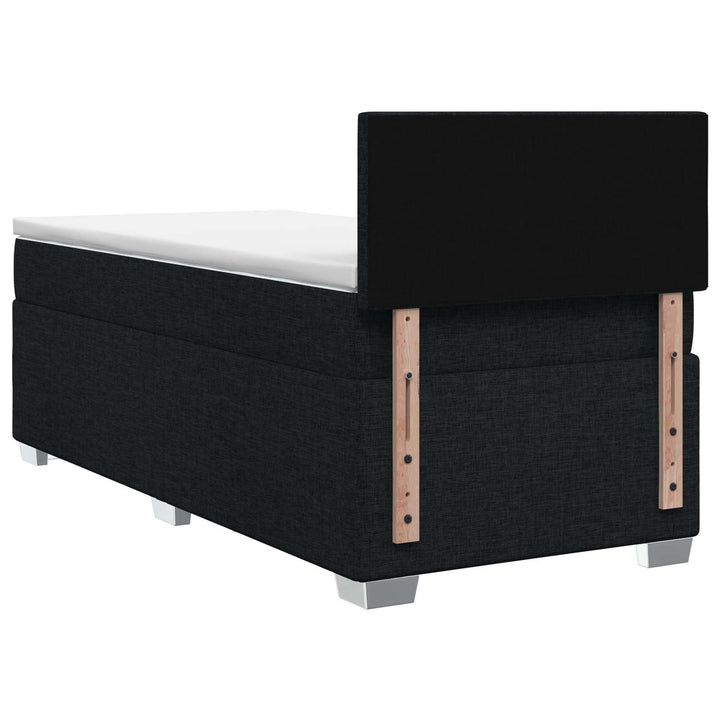 Box Spring Seng med Madras og LED Sort 100 x 200 cm Stof