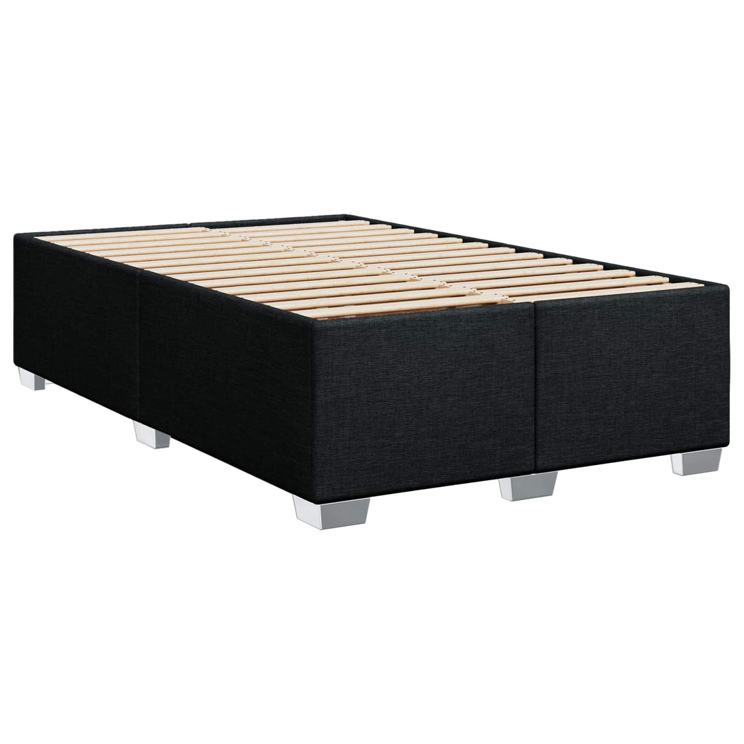 Box Spring Seng med Madras og LED Sort 120 x 190 cm Stof