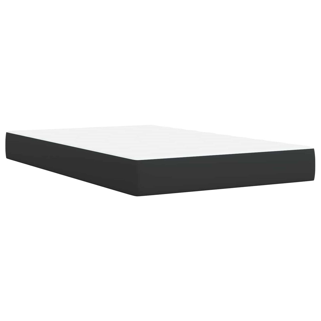 Box Spring Seng med Madras og LED Sort 120 x 190 cm Stof