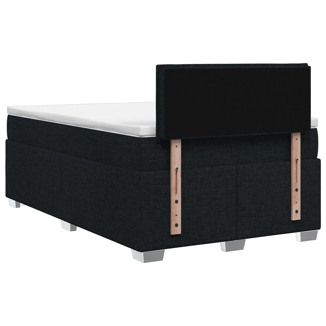 Box Spring Seng med Madras og LED Sort 120 x 190 cm Stof