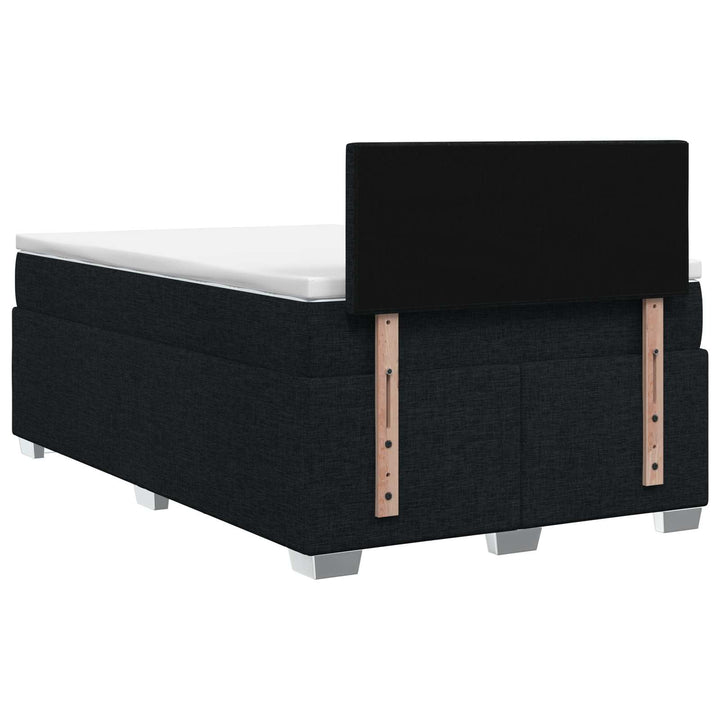Box Spring Seng med Madras og LED Sort 120 x 190 cm Stof