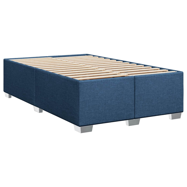 Box Spring Seng med Madras og LED Blå 120 x 190 cm Stof