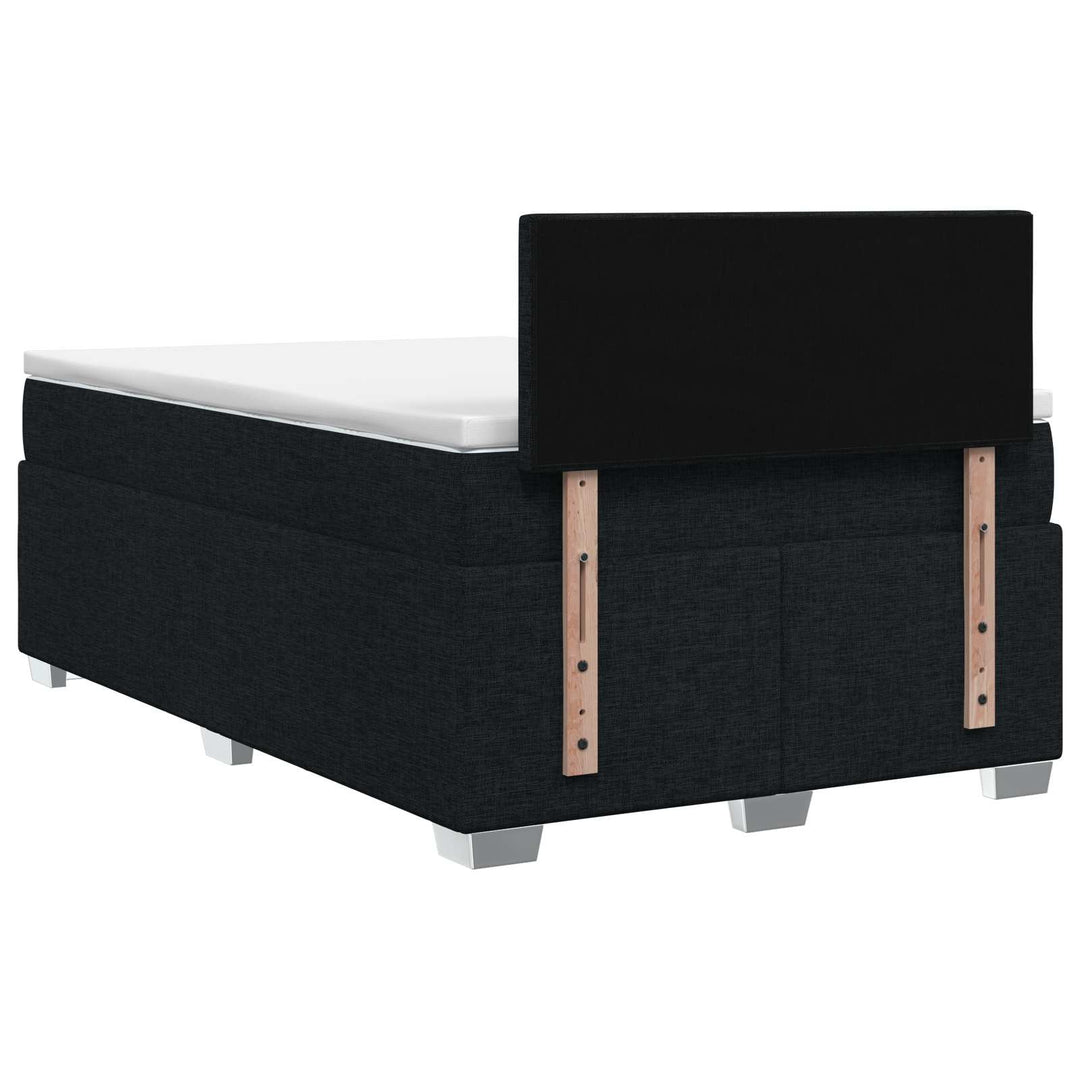 Box Spring Seng med Madras og LED Sort 120 x 200 cm Stof