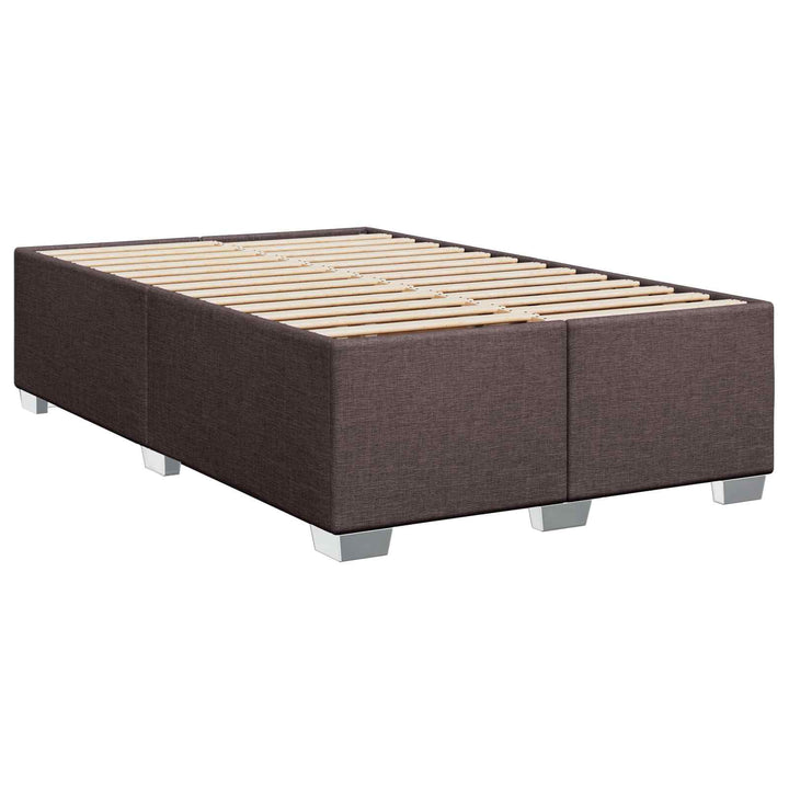 Box Spring Seng med Madras og LED Mørk Brun 120 x 200 cm Stof