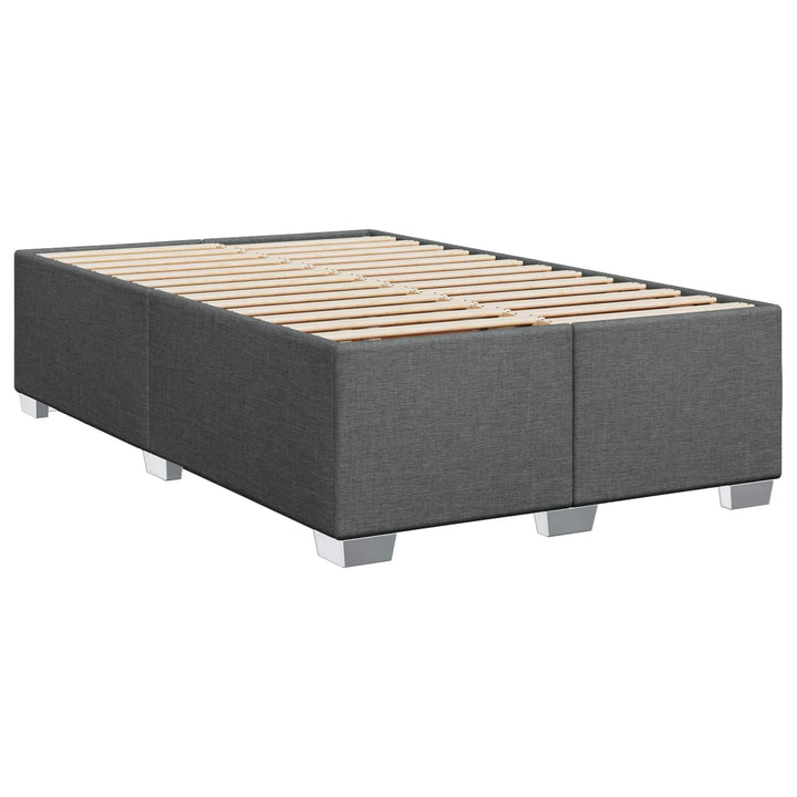 Box Spring Seng med Madras og LED Mørkegrå 120 x 200 cm Stof