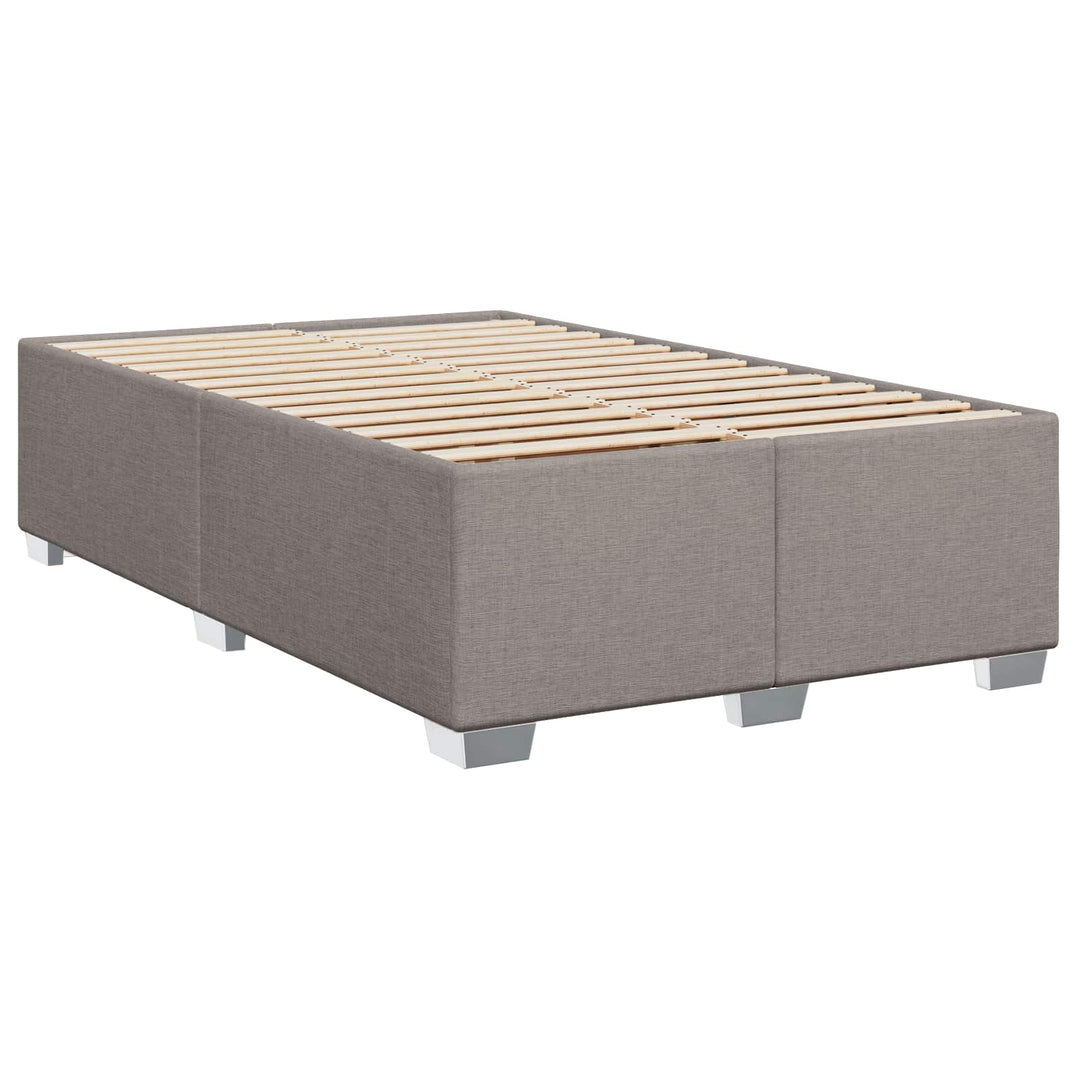 Box Spring Seng med Madras og LED Gråbrun 120 x 200 cm Stof