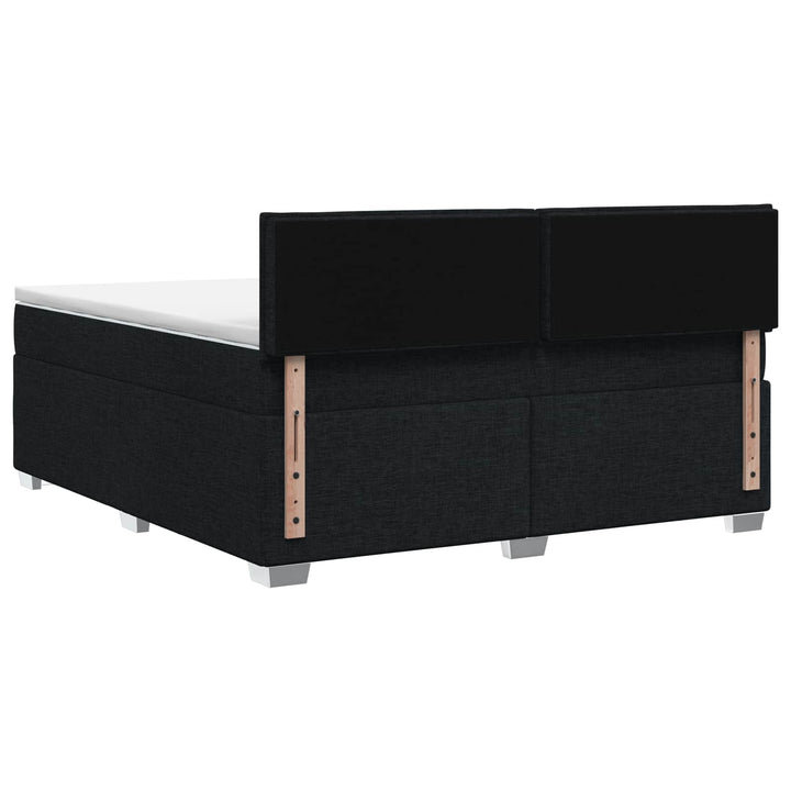 Box Spring Seng med Madras og LED Sort 140 x 200 cm Stof