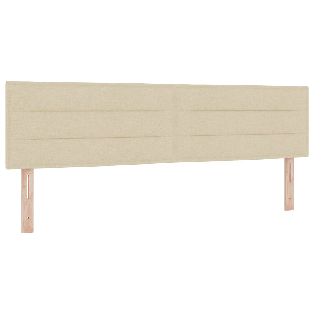 Box Spring Seng med Madras og LED Cremefarvet 180 x 200 cm Stof