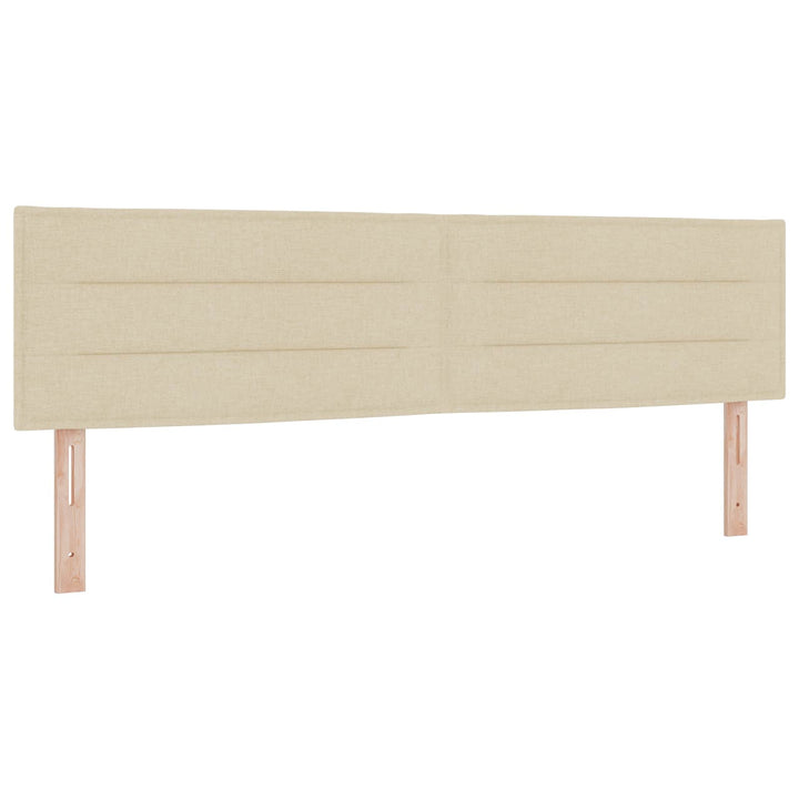 Box Spring Seng med Madras og LED Cremefarvet 180 x 200 cm Stof