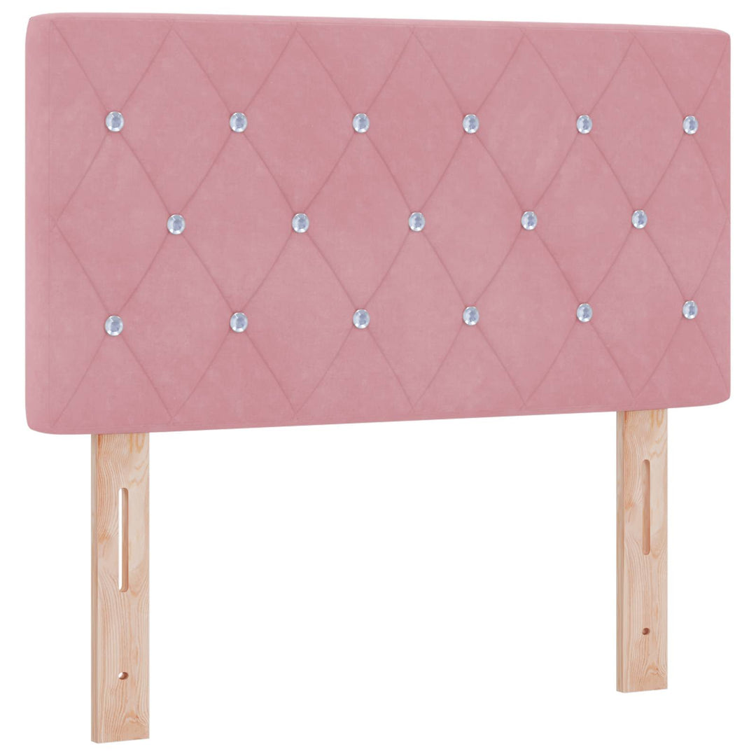 Box Spring Seng med Madras og LED Lyserød 80 x 200 cm Velour