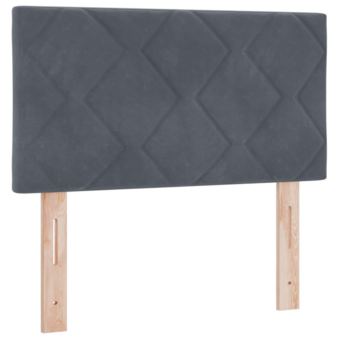 Box Spring Seng med Madras og LED Mørkegrå 80 x 200 cm Velour