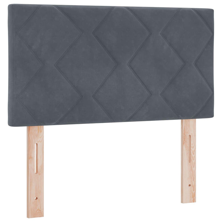 Box Spring Seng med Madras og LED Mørkegrå 80 x 200 cm Velour
