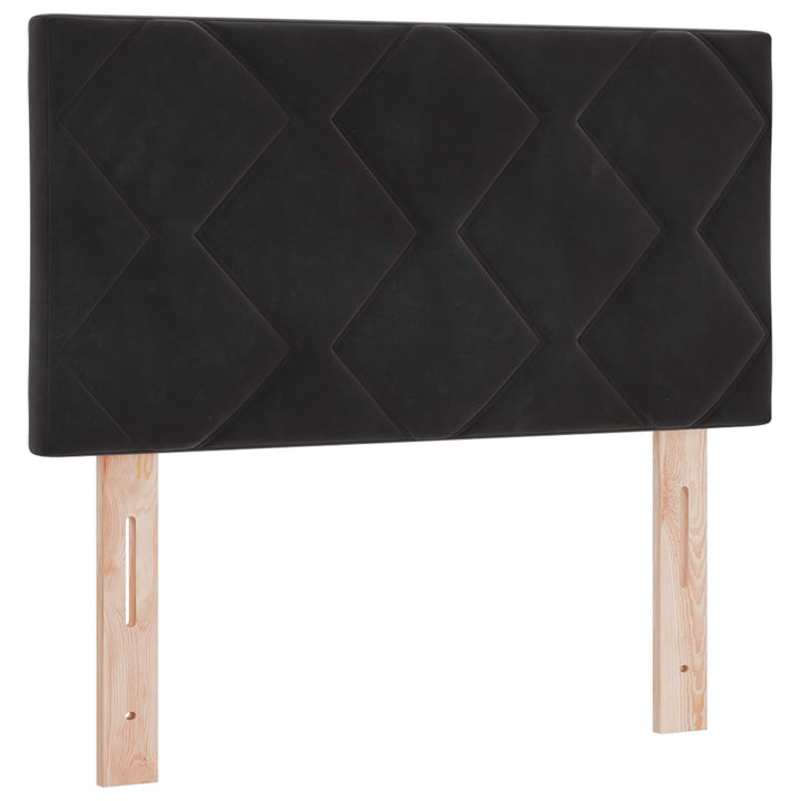 Box Spring Seng med Madras og LED Sort 80 x 200 cm Velour