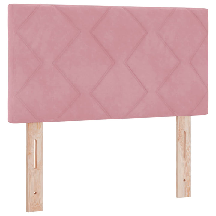 Box Spring Seng med Madras og LED Lyserød 80 x 200 cm Velour