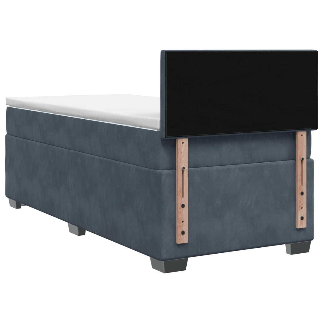Box Spring Seng med Madras og LED Mørkegrå 90 x 190 cm Velour