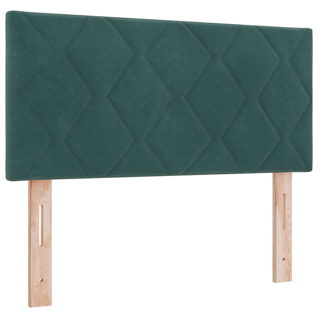 Box Spring Seng med Madras og LED Mørkegrøn 90 x 200 cm Velour