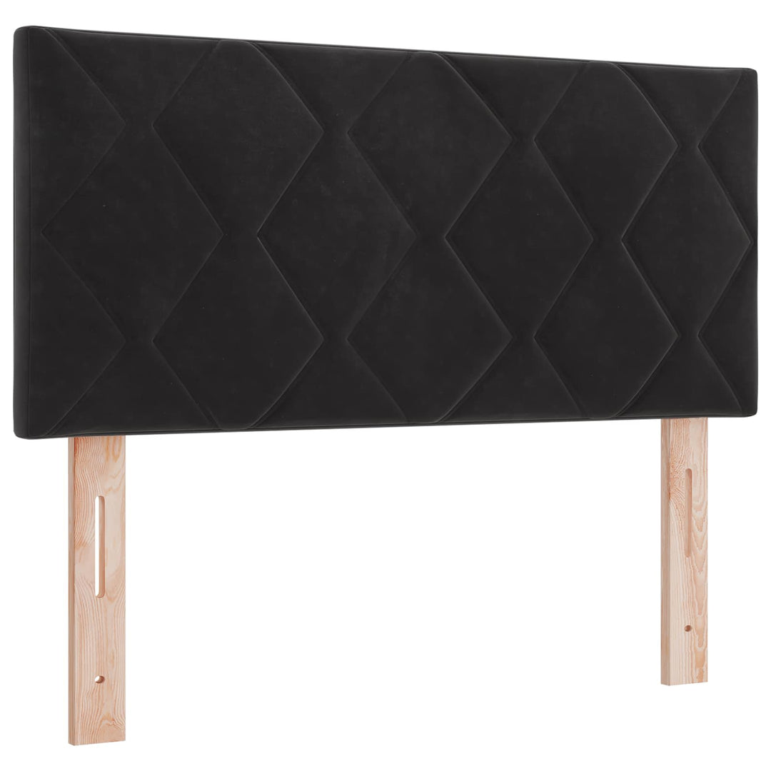 Box Spring Seng med Madras og LED Sort 100 x 200 cm Velour