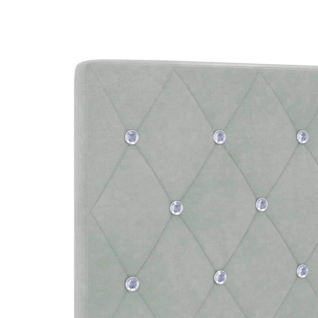 Box Spring Seng med Madras og LED Lysegrå 120 x 190 cm Velour