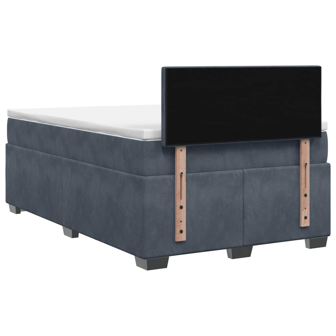 Box Spring Seng med Madras og LED Mørkegrå 120 x 190 cm Velour