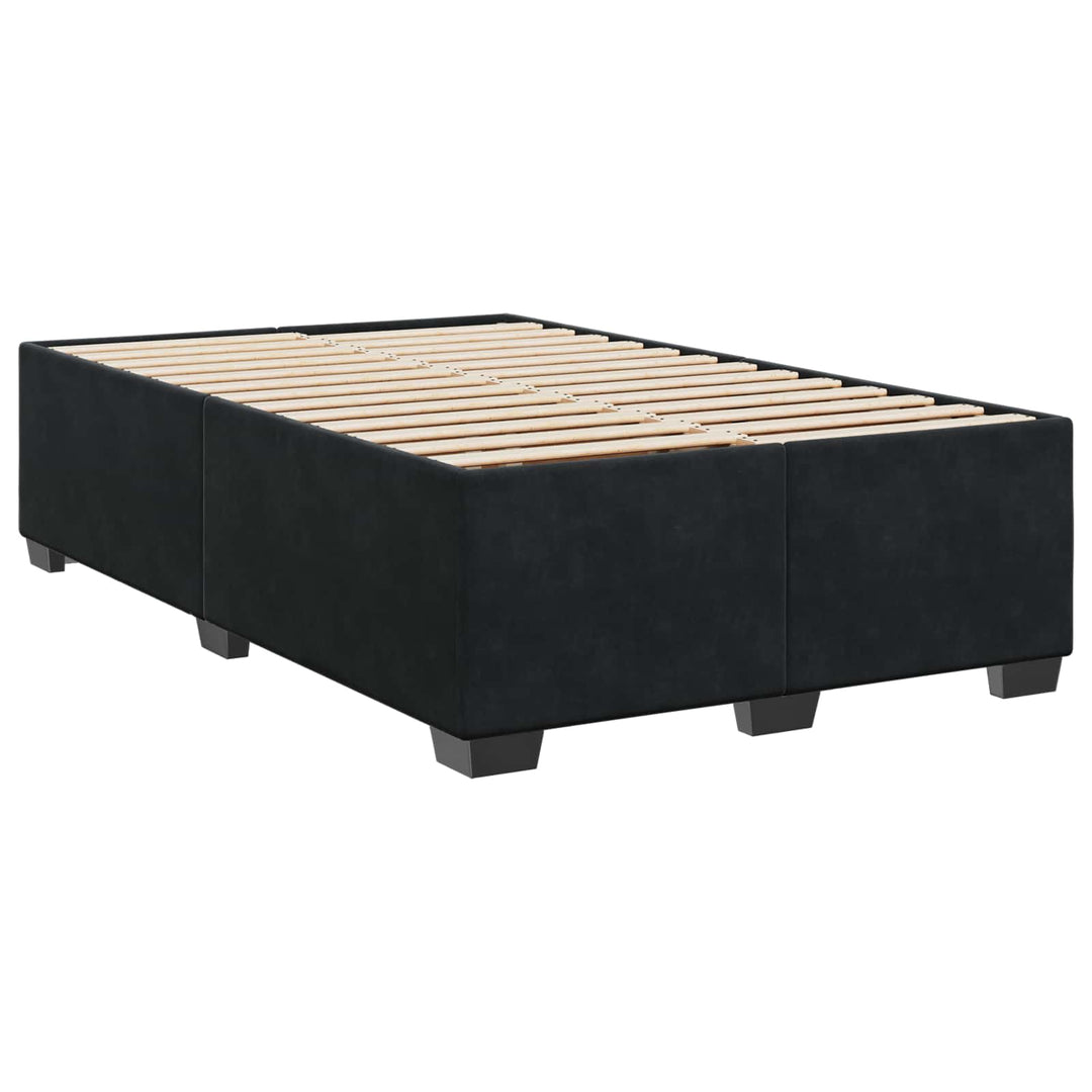 Box Spring Seng med Madras og LED Sort 120 x 190 cm Velour