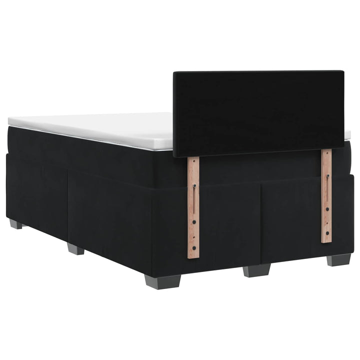 Box Spring Seng med Madras og LED Sort 120 x 190 cm Velour