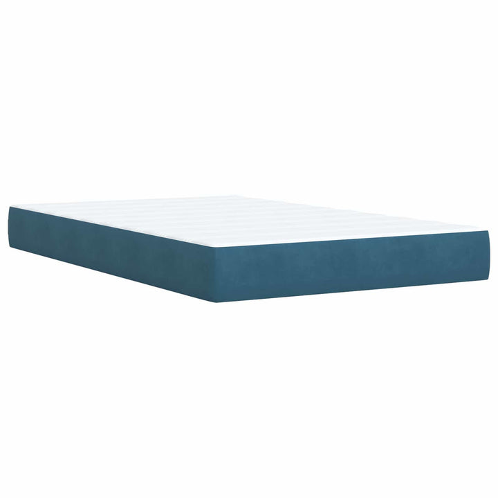 Box Spring Seng med Madras og LED Blå 120 x 190 cm Velour