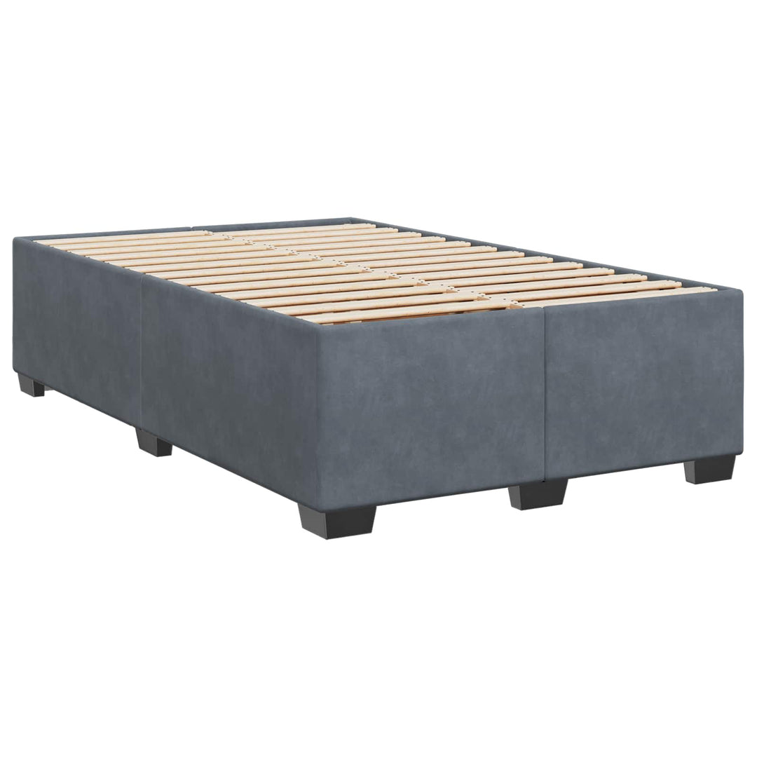 Box Spring Seng med Madras og LED Mørkegrå 120 x 200 cm Velour