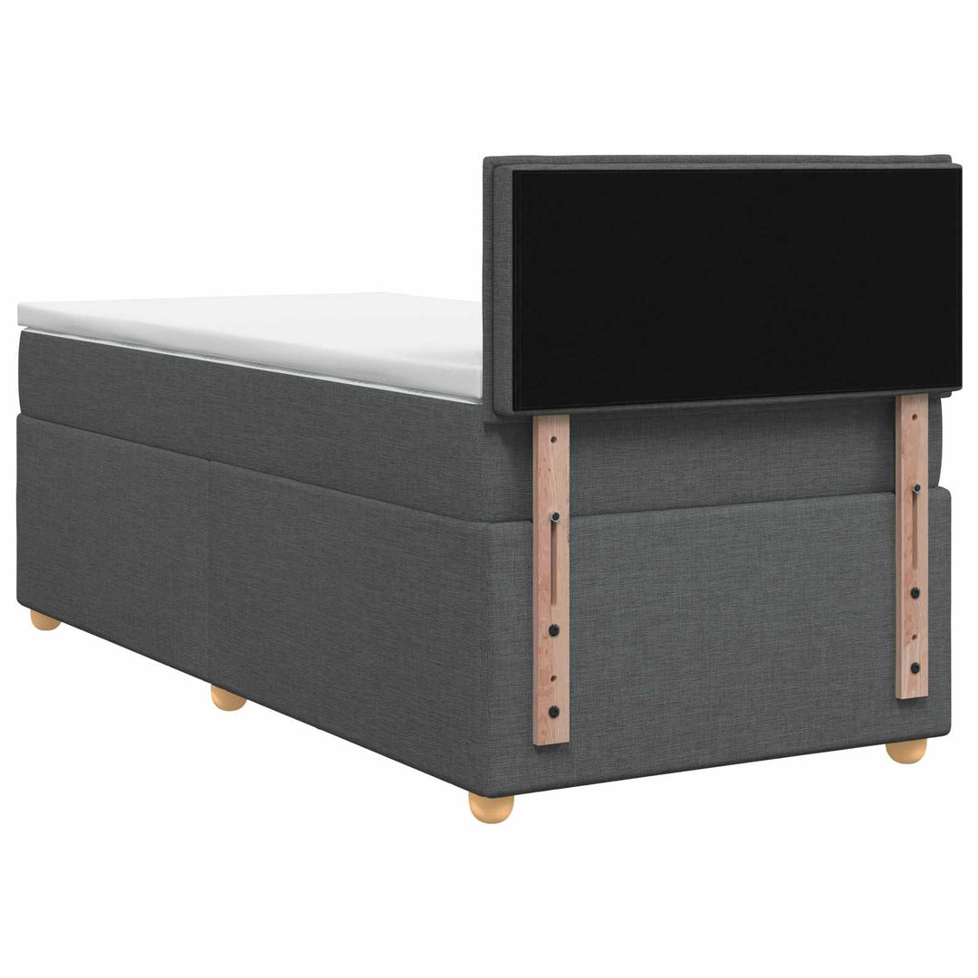 Boxmadras med topmadras Mørkegrå 80 x 200 cm Stof