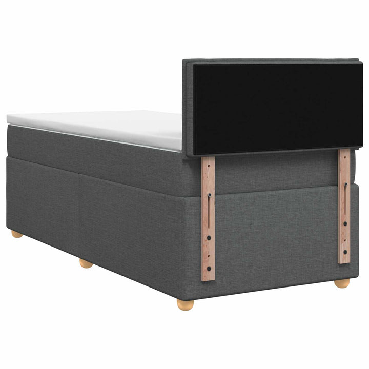 Boxmadras med topmadras Mørkegrå 80 x 200 cm Stof