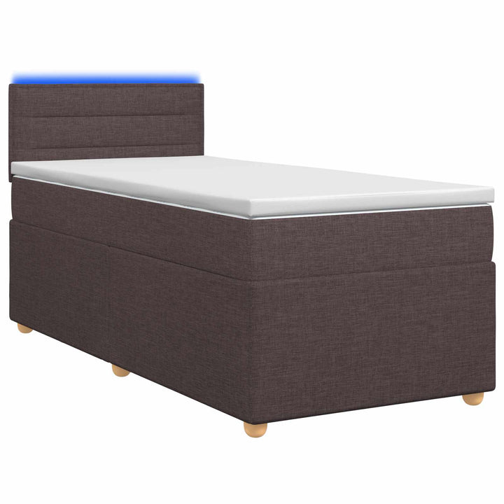 Boxmadras med topmadras Mørk Brun 80 x 200 cm Stof