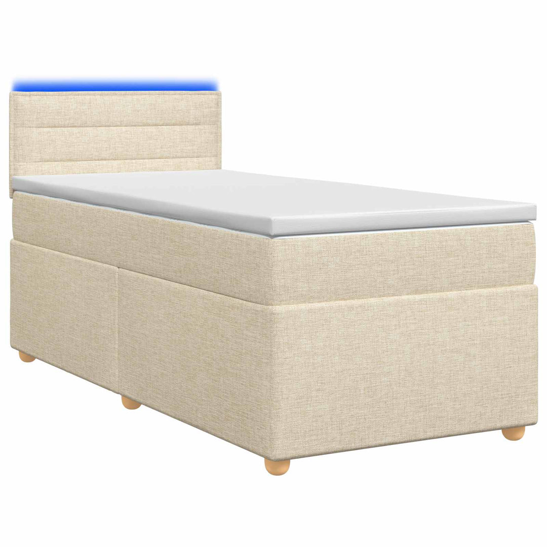 Boxmadras med topmadras Cremefarvet 80 x 200 cm Stof