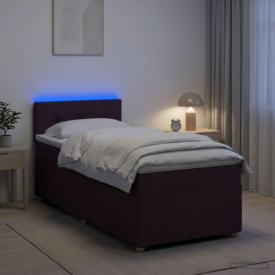 Boxmadras med topmadras Mørk Brun 100 x 200 cm Stof