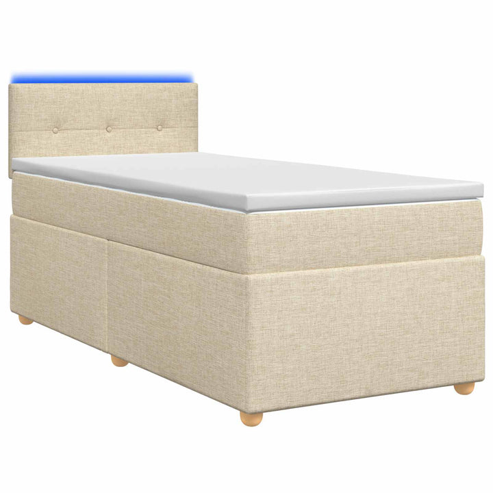 Boxmadras med topmadras Cremefarvet 80 x 200 cm Stof