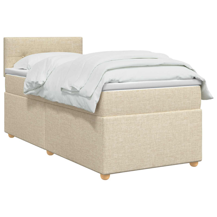 Boxmadras med topmadras Cremefarvet 80 x 200 cm Stof