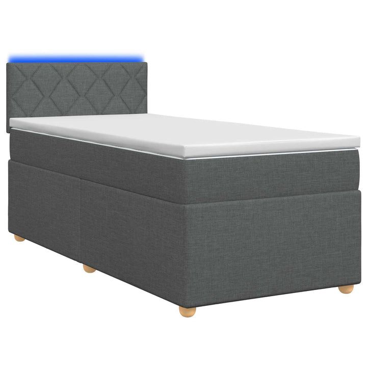 Boxmadras med topmadras Mørkegrå 80 x 200 cm Stof