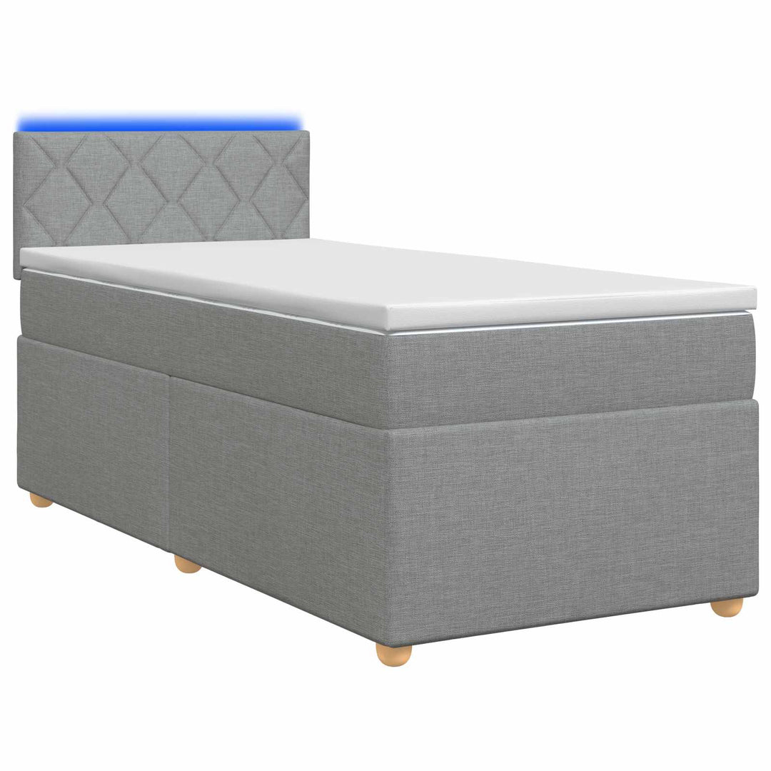 Boxmadras med topmadras Lysegrå 100 x 200 cm Stof