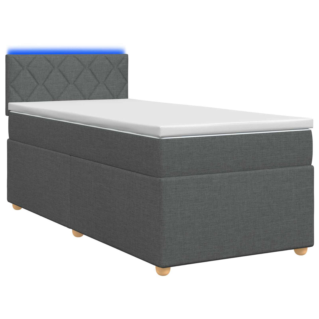 Boxmadras med topmadras Mørkegrå 100 x 200 cm Stof