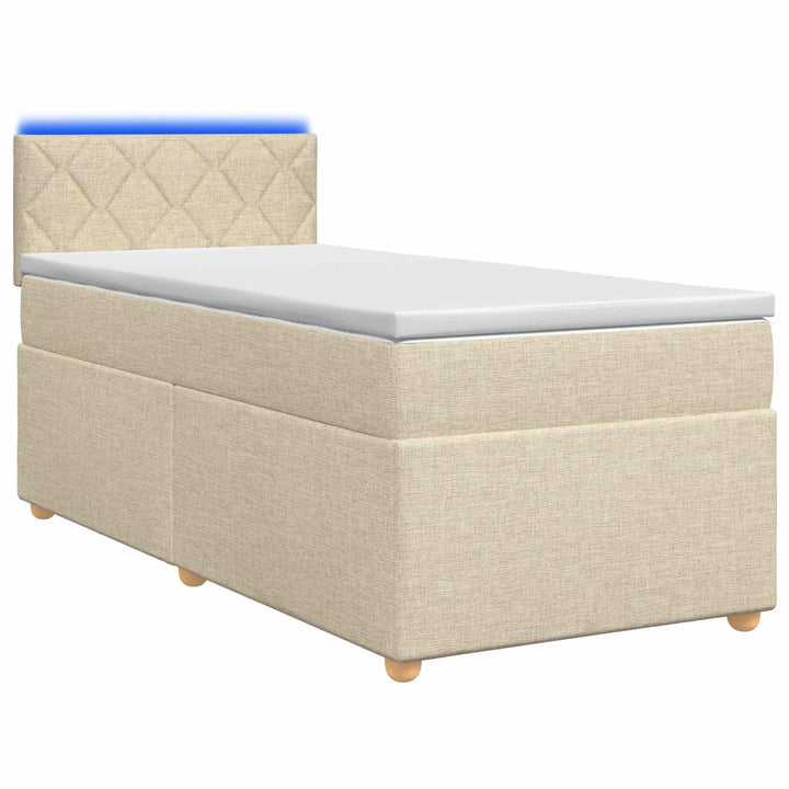 Boxmadras med topmadras Cremefarvet 100 x 200 cm Stof