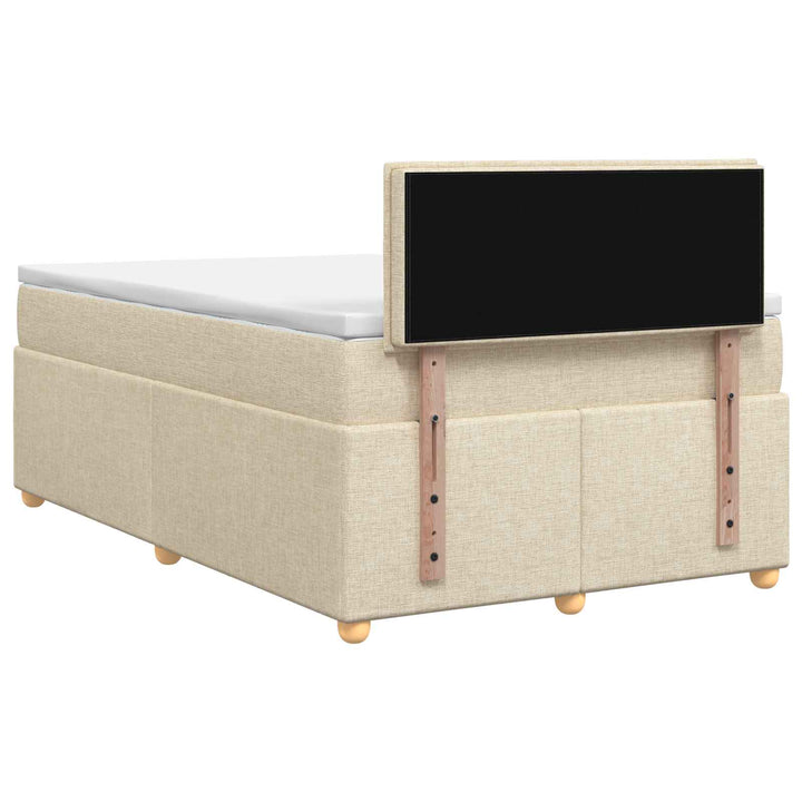 Boxmadras med topmadras Cremefarvet 120 x 190 cm Stof