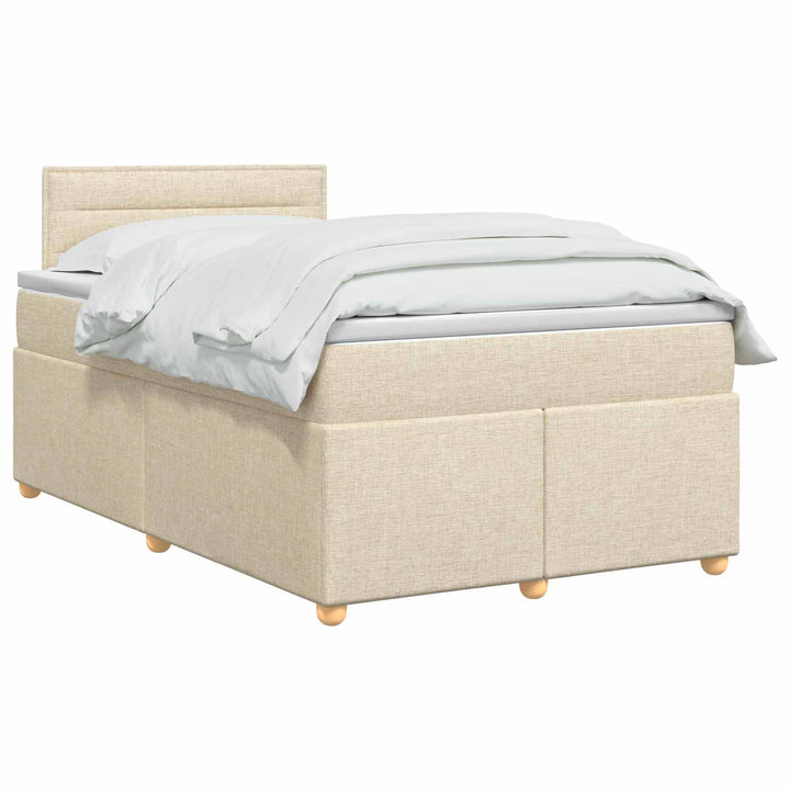 Boxmadras med topmadras Cremefarvet 120 x 190 cm Stof
