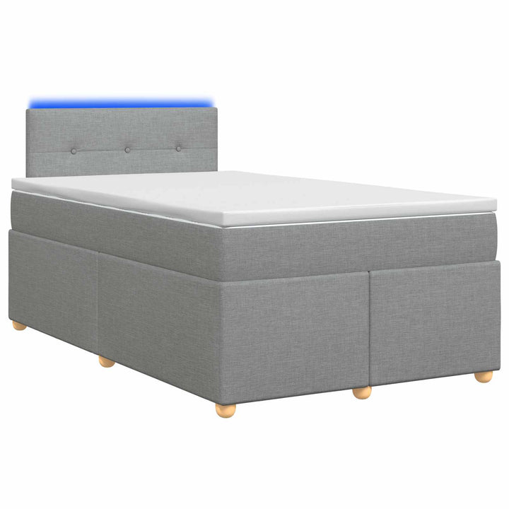 Boxmadras med topmadras Lysegrå 120 x 190 cm Stof