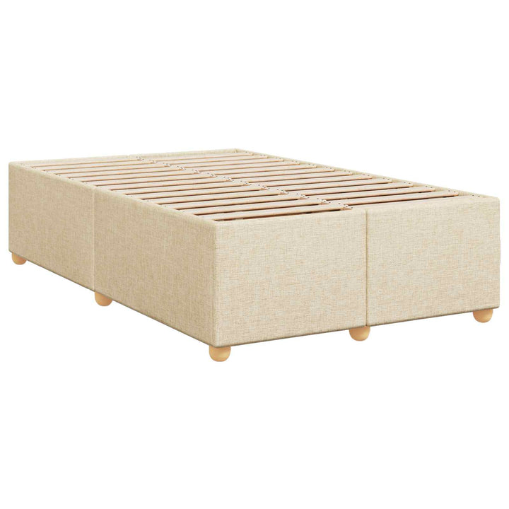 Boxmadras med topmadras Cremefarvet 120 x 200 cm Stof