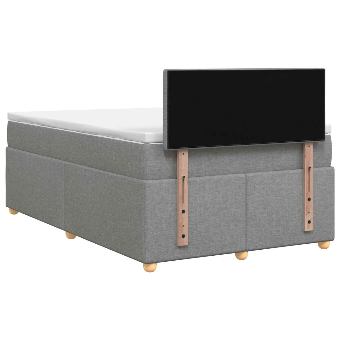 Boxmadras med topmadras Lysegrå 120 x 200 cm Stof
